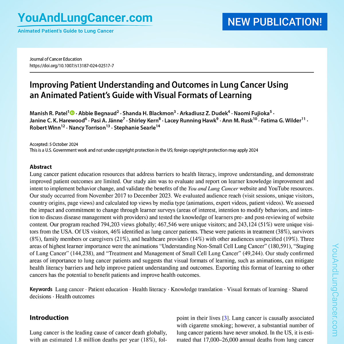 Journal of Cancer Education Publication